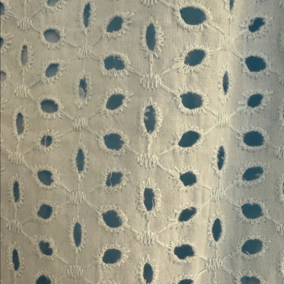 Light Blue Eyelet Tiered Mini Dress with Puff Sleeves - Picture 5 of 8